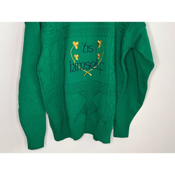 Blarney Castle Design Tis Himself Long Sleeve Pullover Sweater Green XXL NWT - Picture 3 of 9